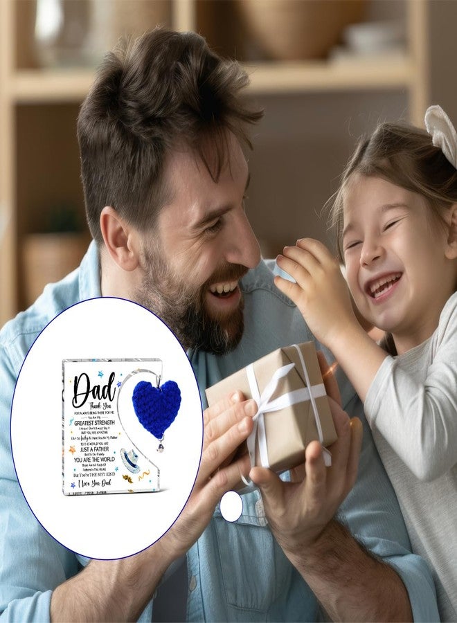 Littlefa Dad Birthday Gifts From Daughter in Law,Thank You Gifts for Dad Christmas Fathers Day,Blue Heart Acrylic Decorative Sign Plaque Keepsake - Image 5